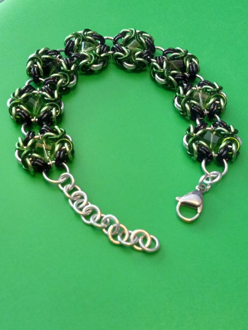 Green Captured Byzantine bracelet